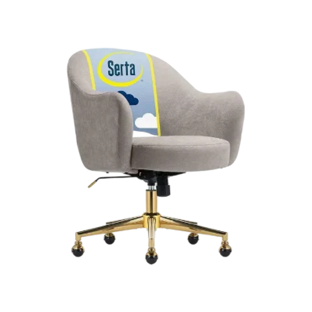 Serta Mia Modern Office Chair – Velvet Mid-Century Elegance