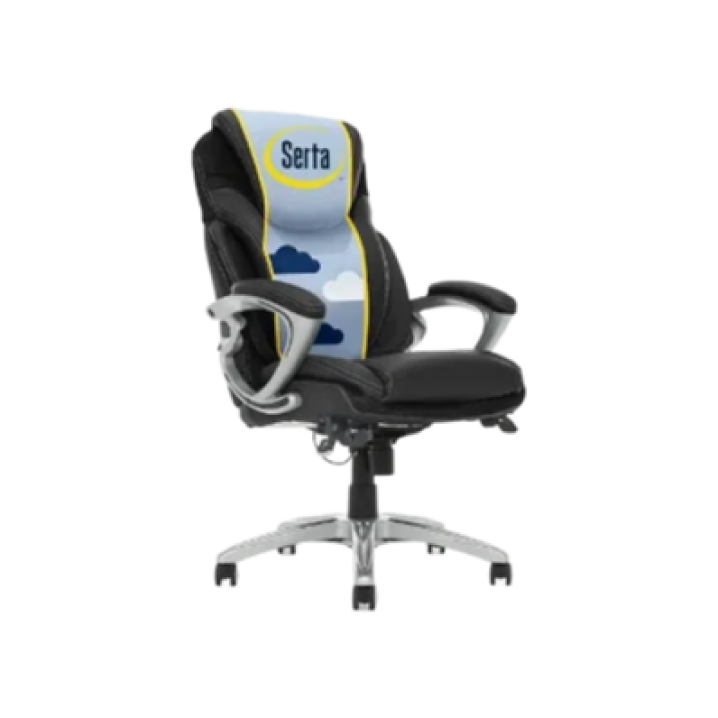 Serta Bryce Executive Office Chair – AIR Lumbar Support, Black Leather