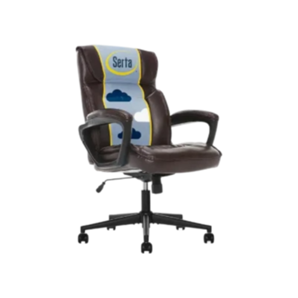 Serta Hannah Executive Home Office Desk Chair – Bonded Leather Brown